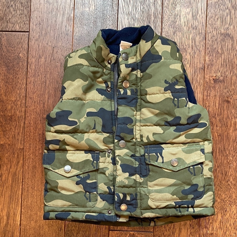 Little Me Camouflage Vest with Moose Design